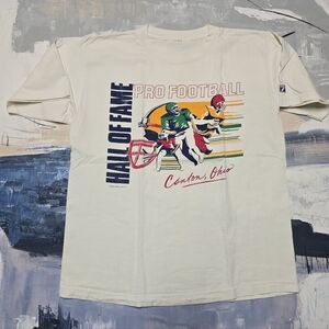 Vintage Logo 7 Football Hall Of Fame Canton Ohio Large Tshirt